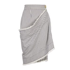 NWT Vivienne Westwood Daphne Draped Skirt Navy Cream Stripes Cotton Mini Size 4
